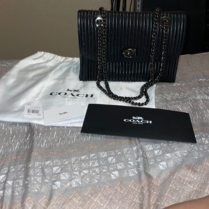 Coach Quilted Rivets chain leather bag